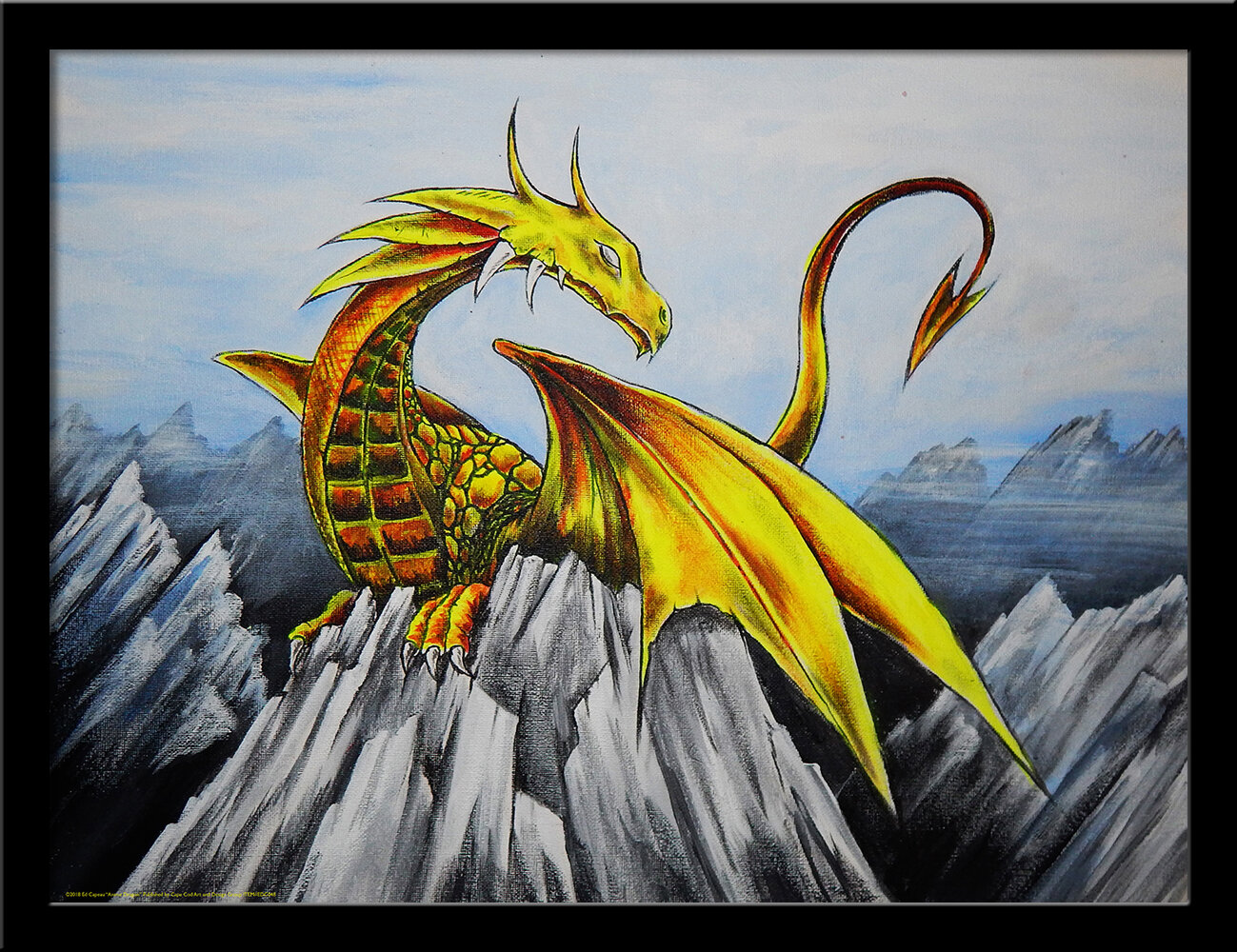 framed dragon art