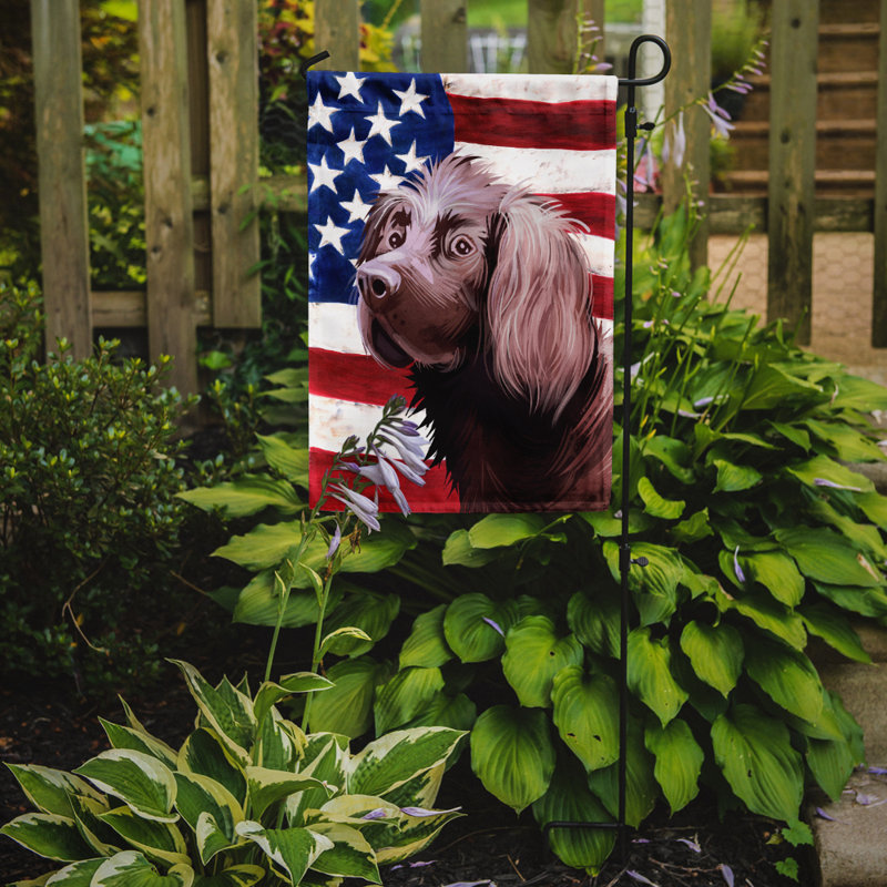 Polyester à 2 côtés 15 x 11 po drapeau de jardin, Pointeur allemand à poil long