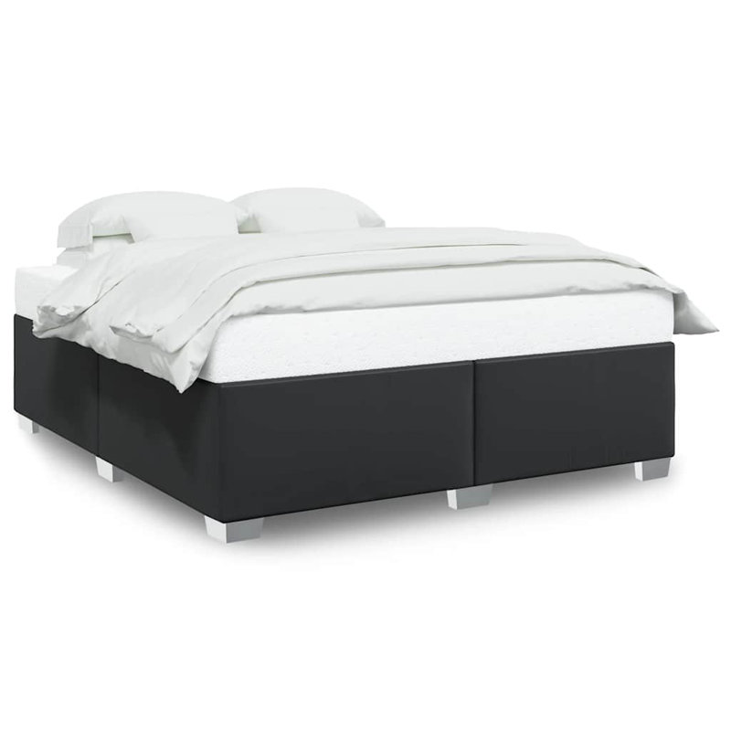 Lit en similicuir Latitude Run® Bed, Noir, Très grand lit
