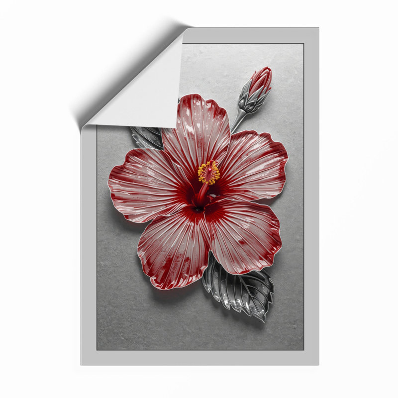 Hibiscus in Bloom Botanical - Framed Print, A3 - 42.0 x 29.7 cm, Unframed