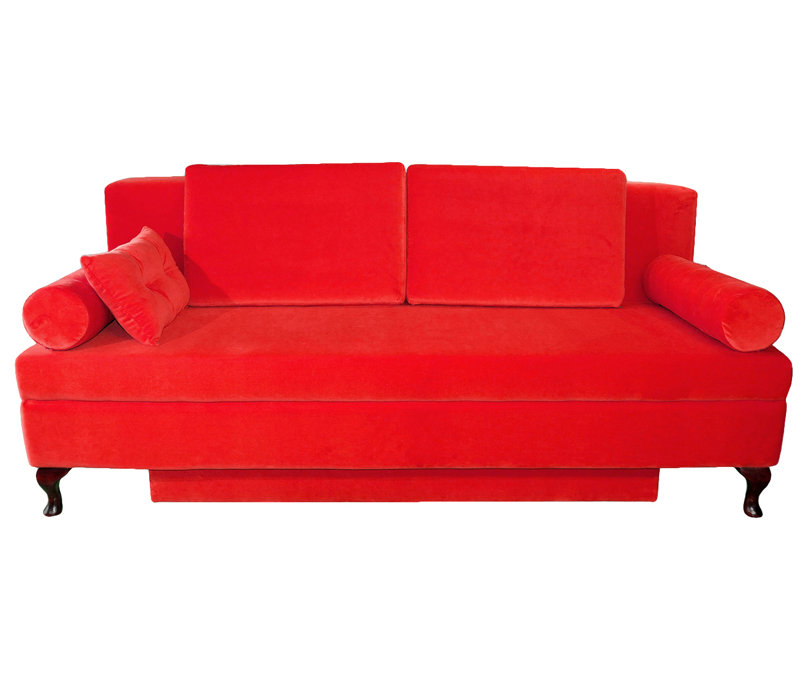Modern 3 Seater Sofa Bed, Red