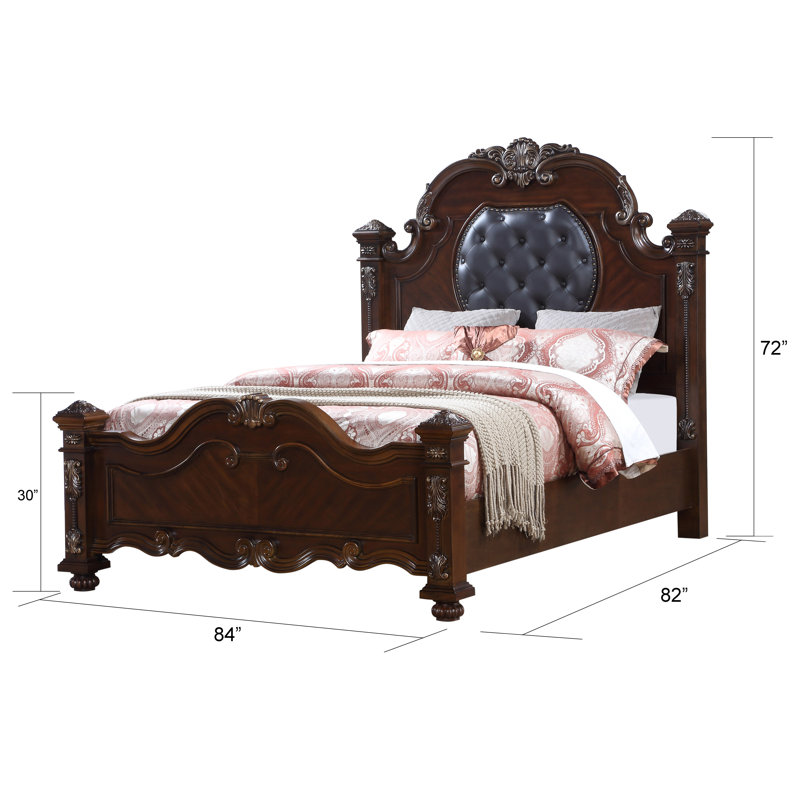 Lashonia Contemporary Cherry Wood 5-Piece Bedroom Set, King
