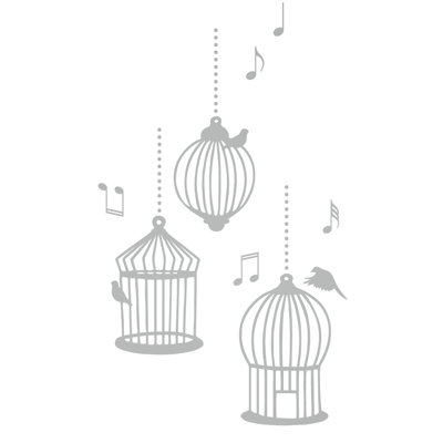 Décalcomanie murale cages d’oiseaux de chanson