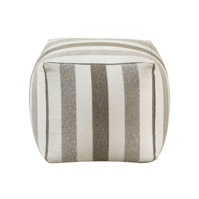 Modern Square Pouf Multi-Color Jacquard Fabric Upholstered Ottoman, Non-Slip Floor Pouf, Bean Bag Chair, 1Pc Sitting Pouf
