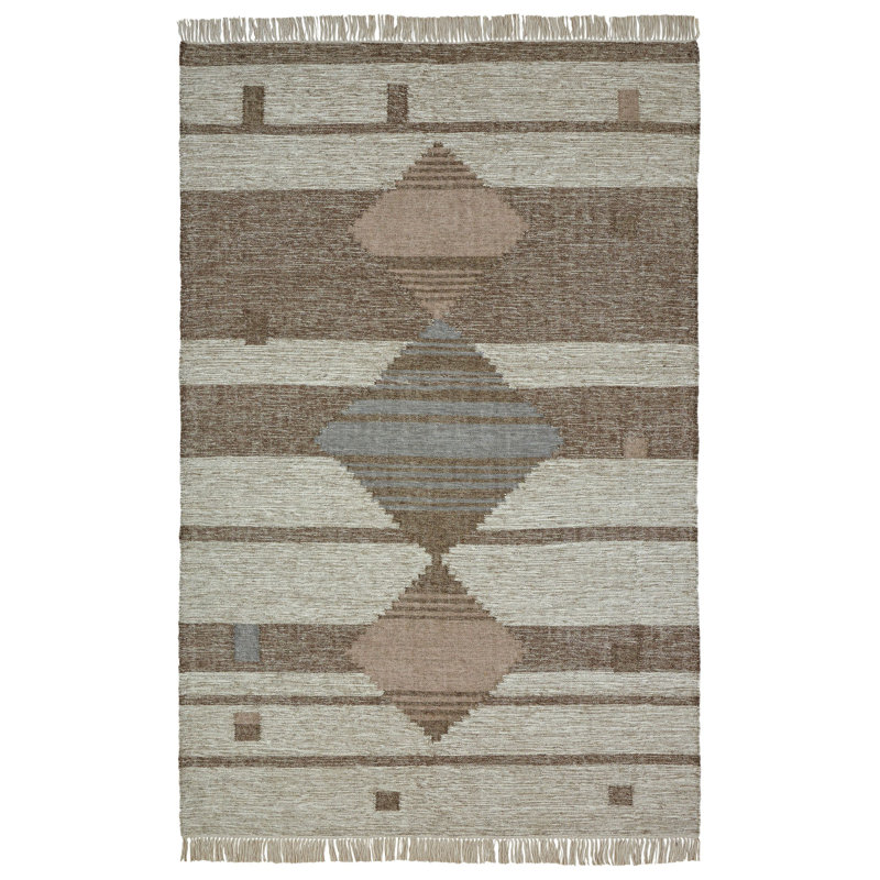 Tarbell Wool Geometric Indoor Rug, Rectangle 5' x 8'