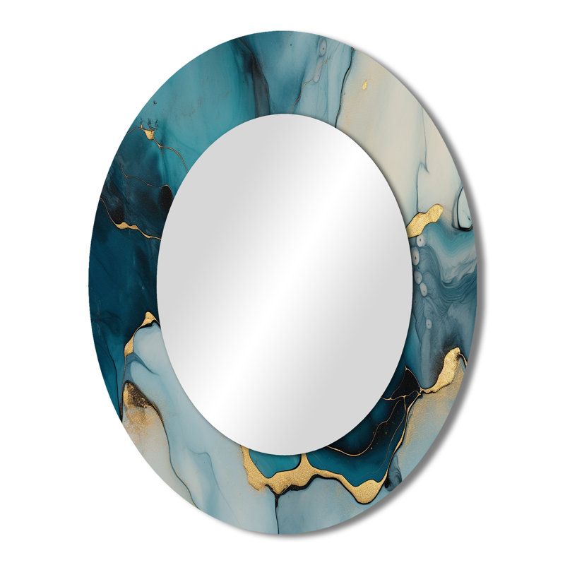 Makhi - Miroir abstrait en métal, 43 po x 33 po