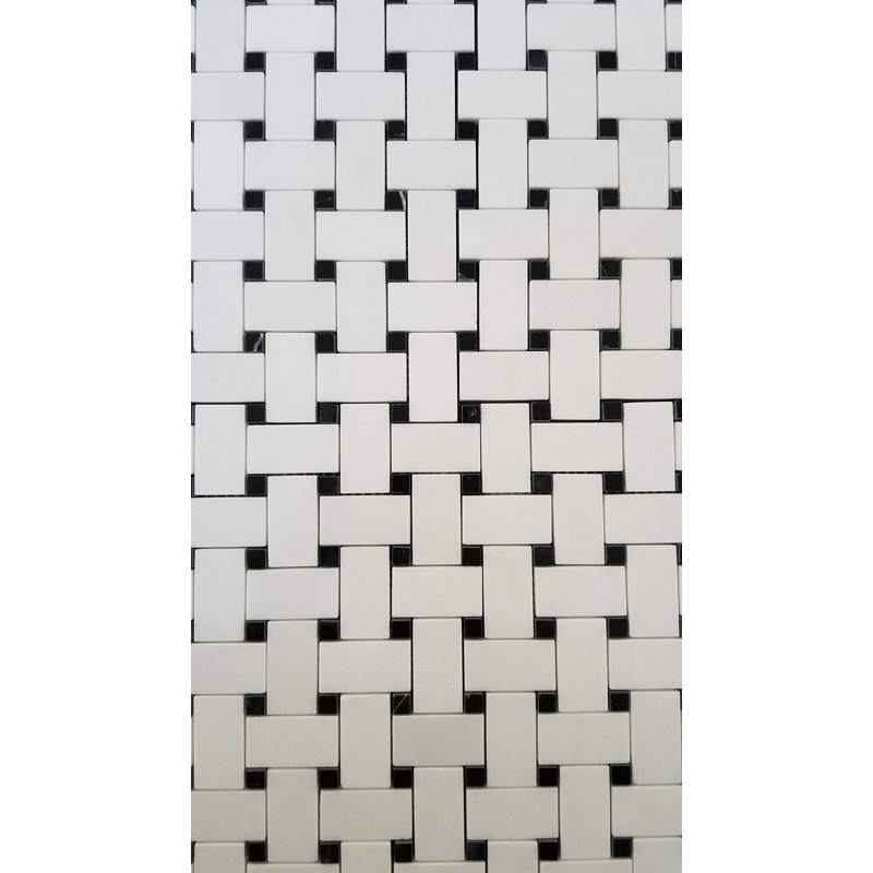 Basketweave 1" x 2" Marble Mosaic Tile