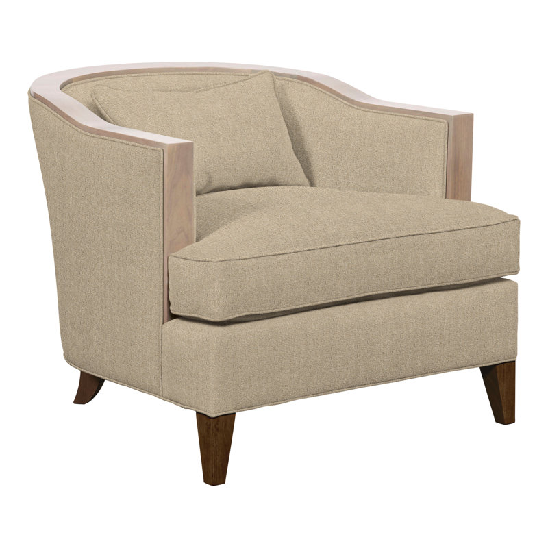 Thom Filicia Home Upholstered Barrel Chair, Nomad Sand Polyester Blend, Navajo
