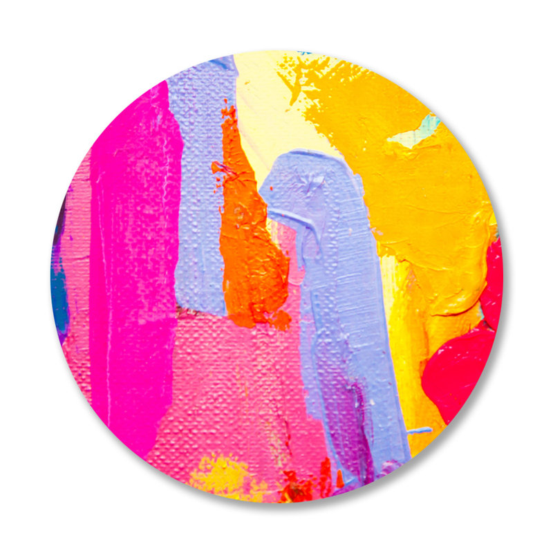 Rainbow Splash - Imprimé rond sans cadre, Plastique / acrylique, H 24 po x l 24 po