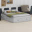 Lit flottant de style contemporain avec compartiments de rangement et tiroirs cachés