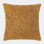 Golden Beaded Shag Silk Square Pillow Cover & Insert