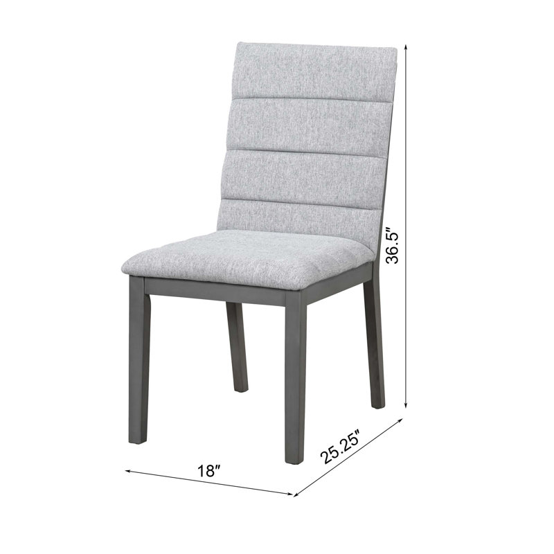 Ensemble de 2 chaises de salle à manger capitonnées et rembourrées, Gris, Gris