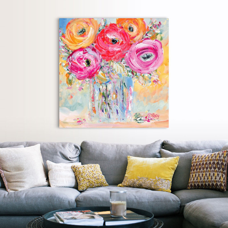 Reproduction d’art sur toile « burst of Bloom » par Robby Ebert, Toile tendue, H 48 po x l 48 po, Sans cadre