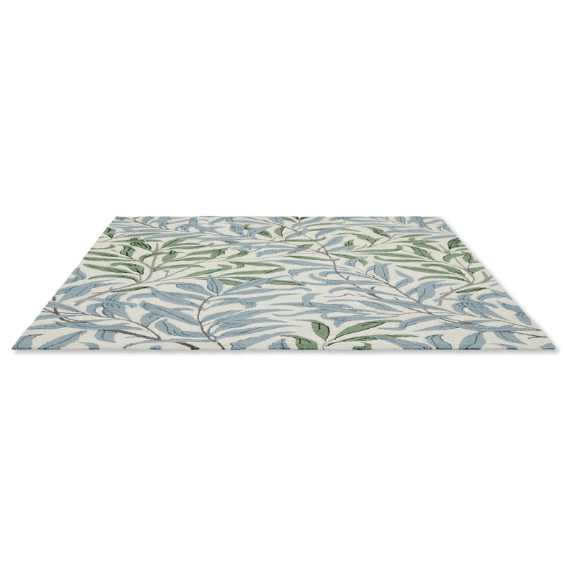 Floral Area Rug in Green, Rectangle 5'3'' x 7'6''