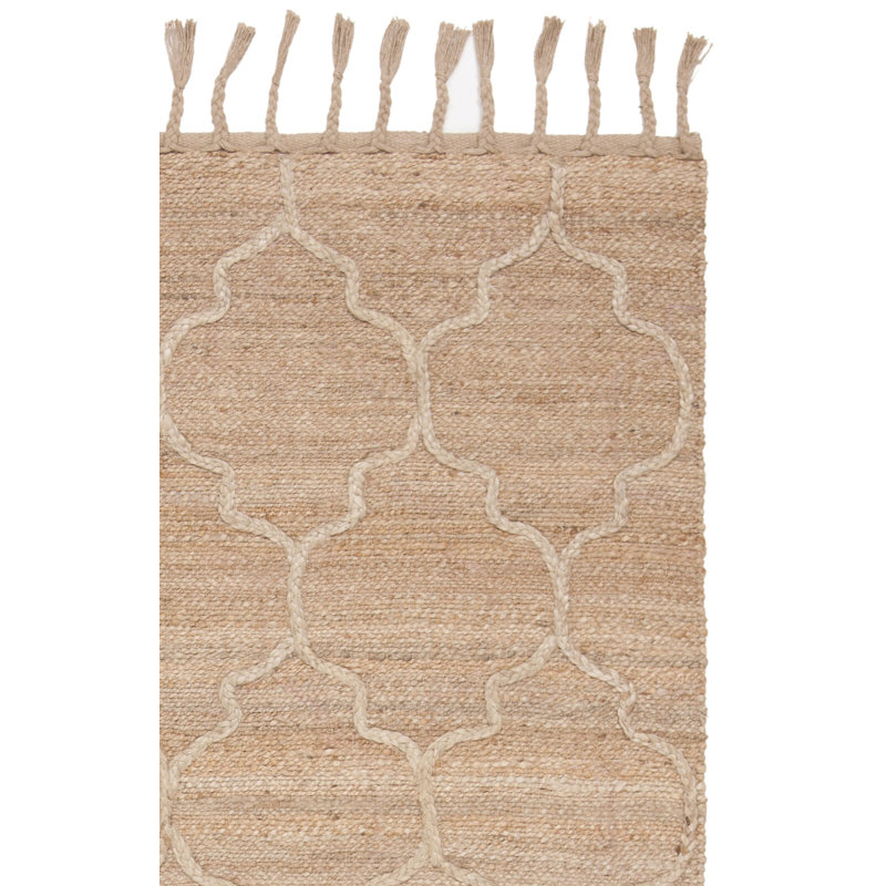 Tapis en jute tissé à la main en fibre naturelle Digirolamo, Rectangle de 5 pi x 8 pi