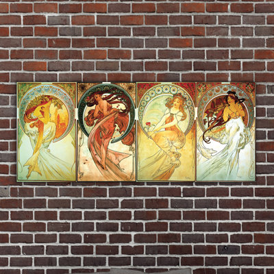 Alphonse Mucha - Single Picture Frame Painting on Wood