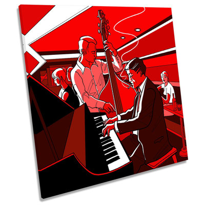 Z0174 Jazz Band Bar Music - Wrapped Canvas Print