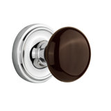 Classic Rosette with Brown Porcelain Door Knob