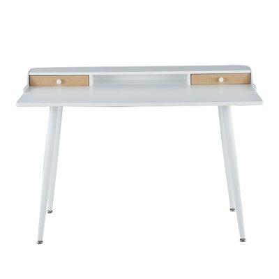 Nicastro Solid Wood Top Metal Base Writing Desk