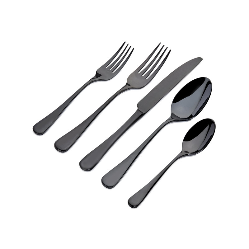 Como Stainless Steel Dinner Knife, Black