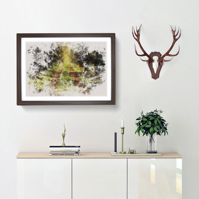 Direction Of The Forest - Picture Frame Painting, Walnut Framed, 24cm H x 33cm W x 2cm D