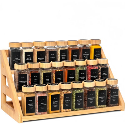 3 Tier Bamboo Spice Racks,Large