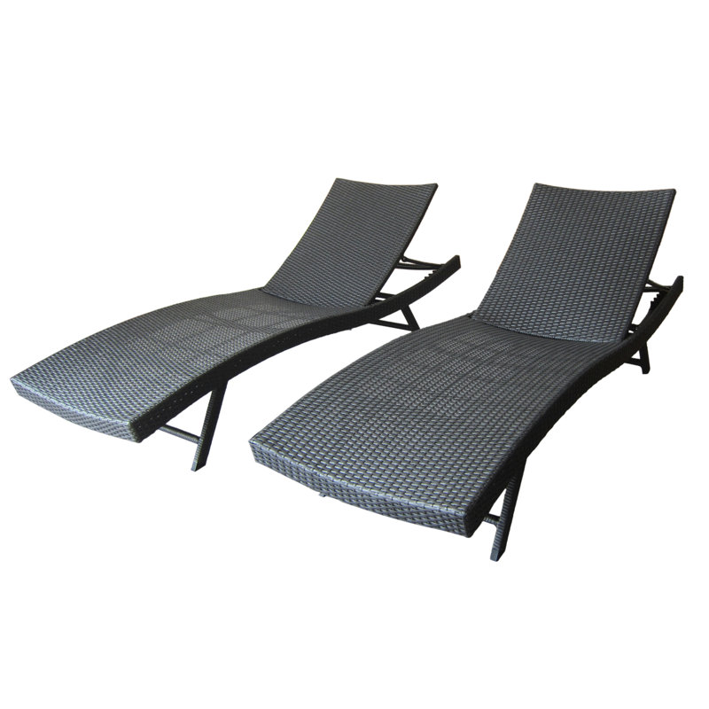 Chaises longues en fer avec cadre gris pour l'extérieur Delight Two et stable