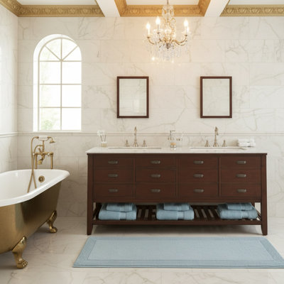 100% Cotton Tufted 3000 GSM Reversible Bath Algodones Blue 21x34"