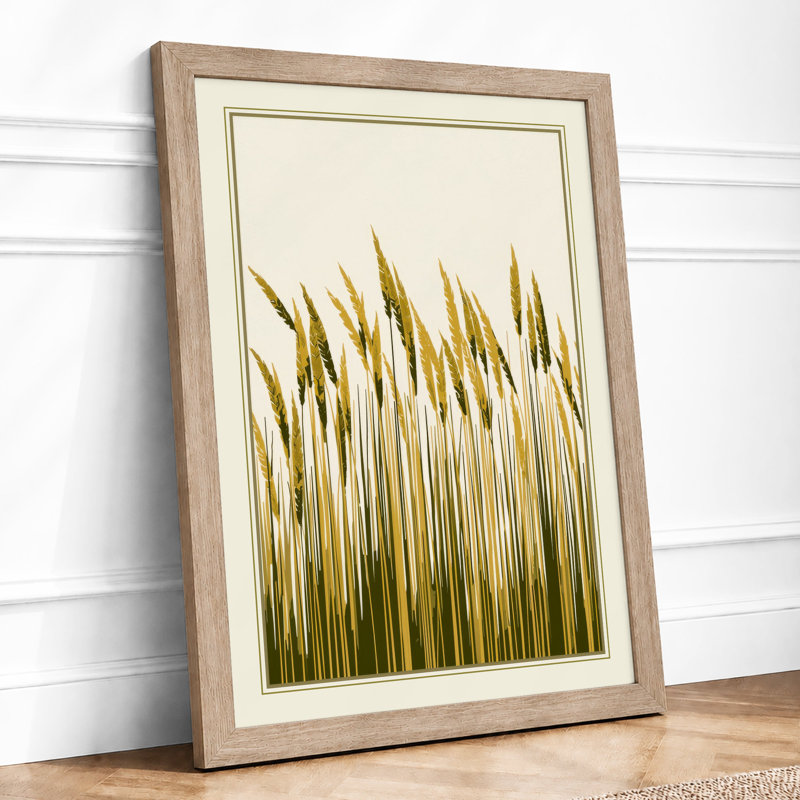 Golden Grain Field Botanical - Print, A1 - 84.1 x 59.4 cm, Oak