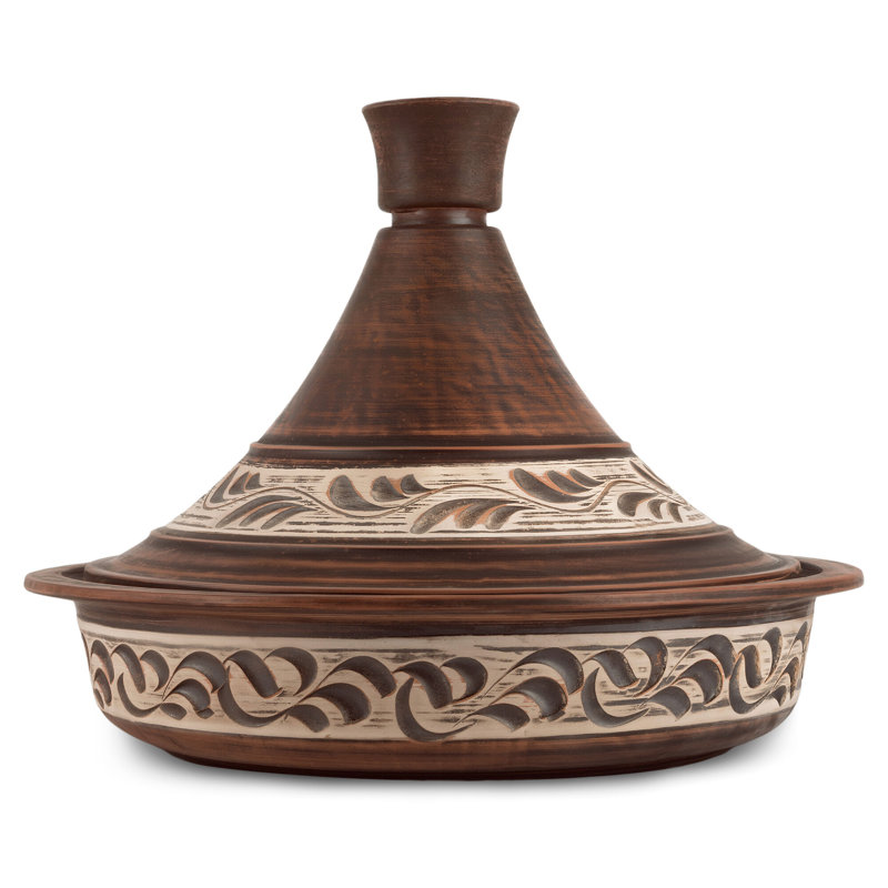 Ukrainian Souvenirs 2.1 Quarts Stoneware Round Tagine