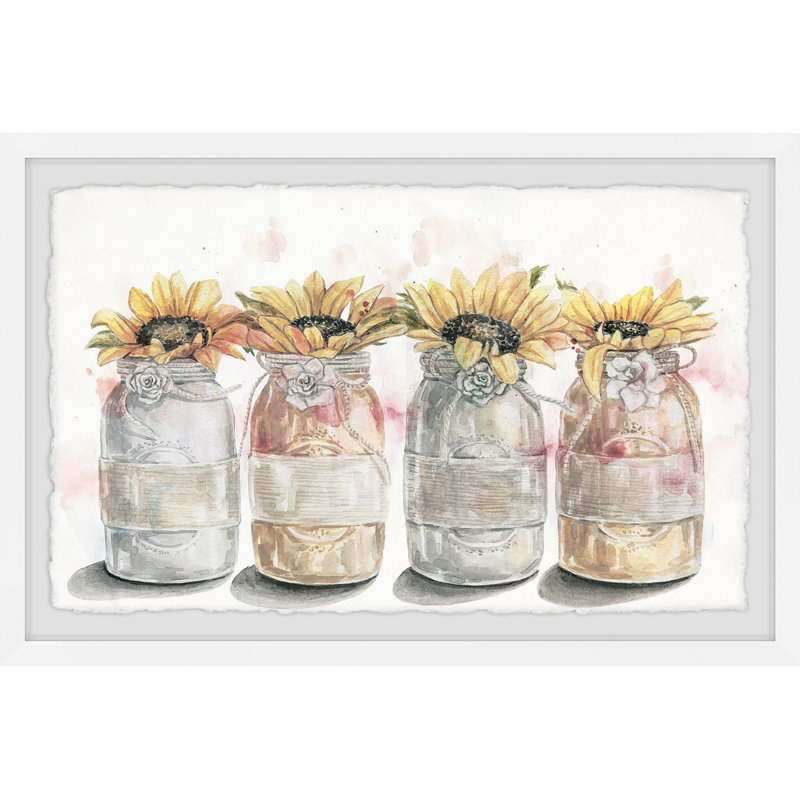 Floral Bloom Arrangement II - Single Picture Frame Painting, 20cm H x 30cm W