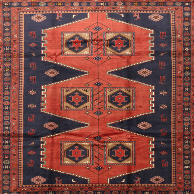 Tapis traditionnel noir / rouge