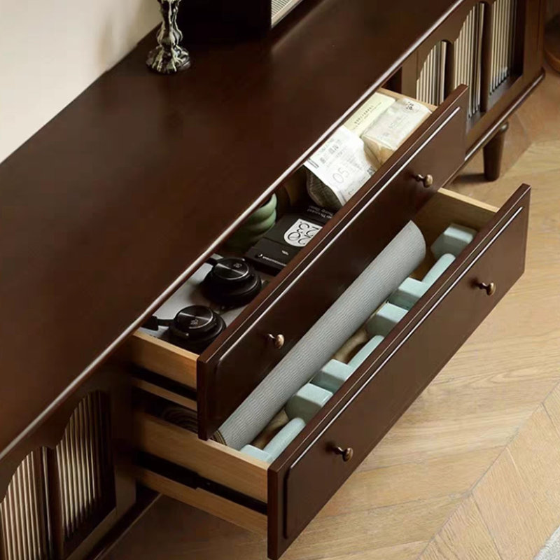 Meuble télé en bois de peuplier massif, H 22,04 po x L 70,86 po x l 15,74 po