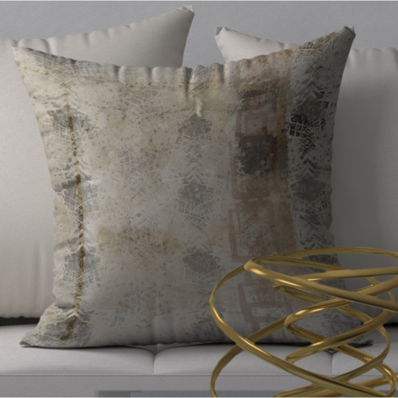 Coussin décoratif abstraite, 18 po x 18 po