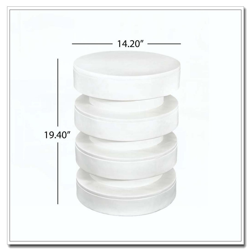 Table de bout ronde Patti, Blanc