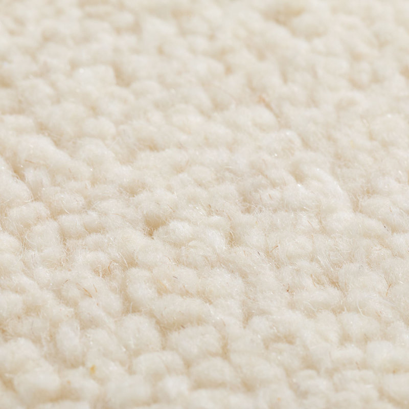 Eligah Wool Hand Knotted Area Rug, Square 200 x 200cm, Cream coloured