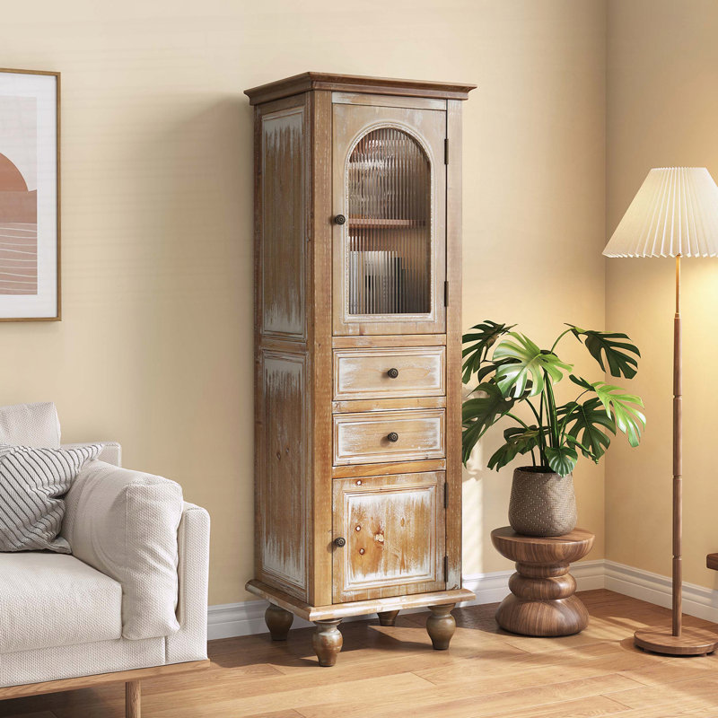 Armoire de rangement Farmhouse, Blanc ancien