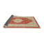 Tapis orange/bleu clair/brun clair traditionnel-881542570