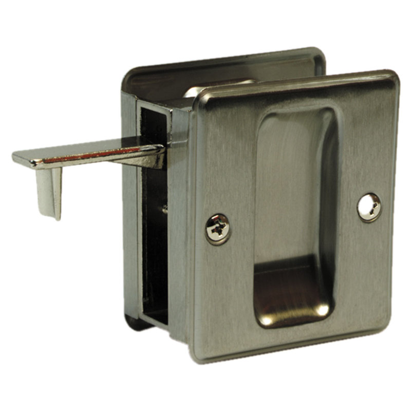 Poignée de porte coulissante Ives, Nickel satiné