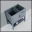 Meuble-lavabo gris 30 po avec miroir et plateau seulement