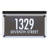 Metallic Crystal LED Lighted Futura Engraved 2-Line Address Sign