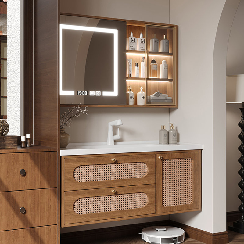 Light luxury retro style bathroom cabinet