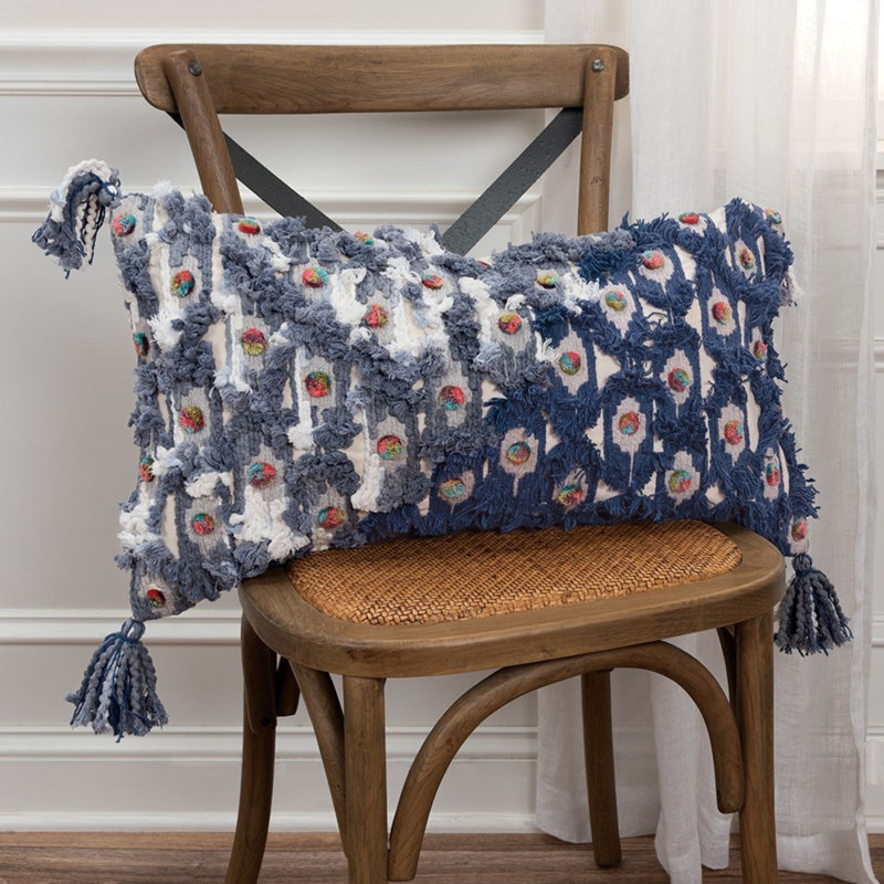 Coussin 100% coton 14 po x 26 po avec fermeture à glissière 14 po x 26 po