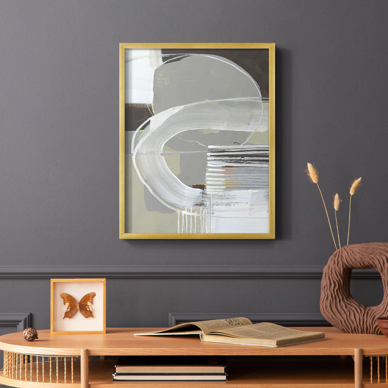 «Arching Neutrals II», reproduction encadrée - bois massif, Or, H 10 po x l 8 po