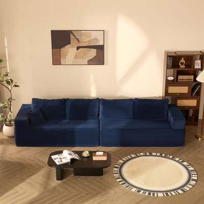 Modular Sofa for Living Room, L-Shaped Left Chaise, 272cm Foam Sofa System for Living Room, Corduroy,