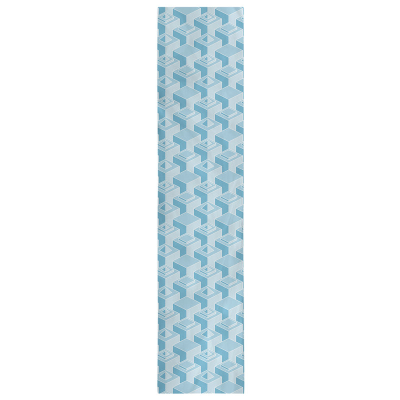 Classic Skyscrapers Table Runner, 16" x 90", Light Teal