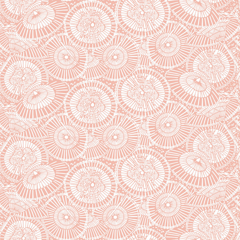 Sombrillas Geometric Wallpaper Roll, Rosa