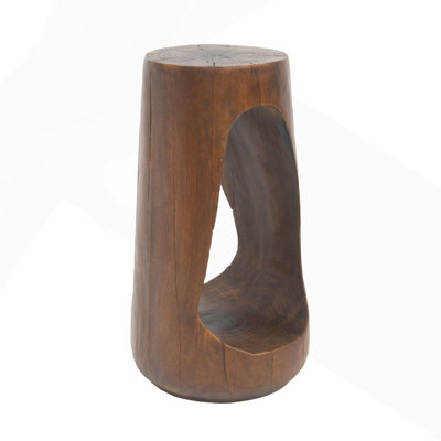 Lightweight Concrete Outdoor Side Table with Hollow Design, Wood-Like Texture, and Versatile Use for Patio, Balcony, and Poolside