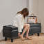 Banc avec repose-pieds capitonné et capitonné avec pieds en bois -2042244244