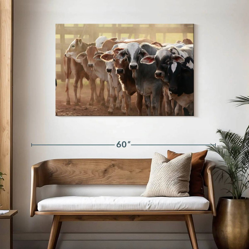 Jersey Cow Line Up, 30" H x 45" W